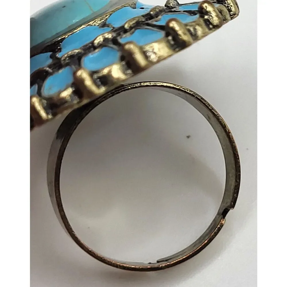 Southwestern Turquoise Ring Adjustable